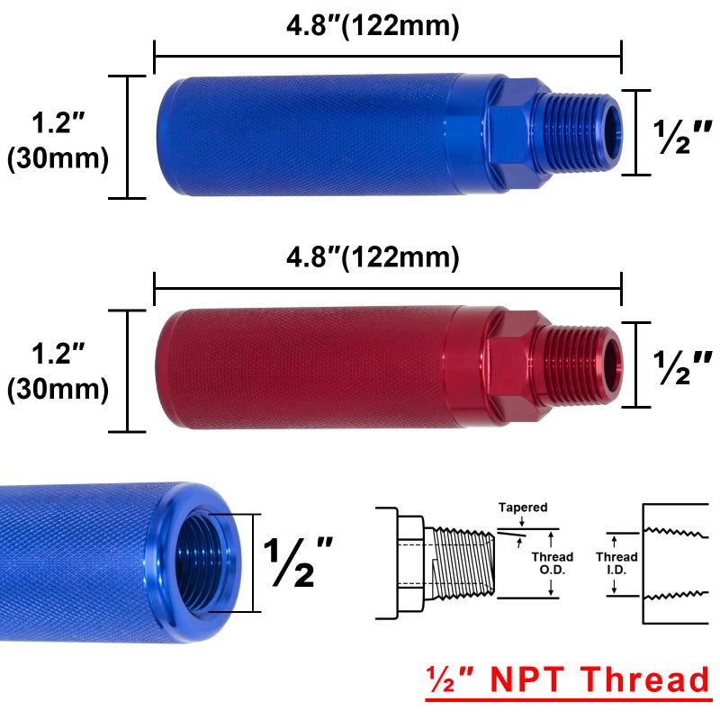 KOOTANS Glad Hand Handles Anodized Aluminum Gladhand Grips Glad Hand Extension Handle Set Red Blue for Truck and Trailers Easier Coupleling - Image 2